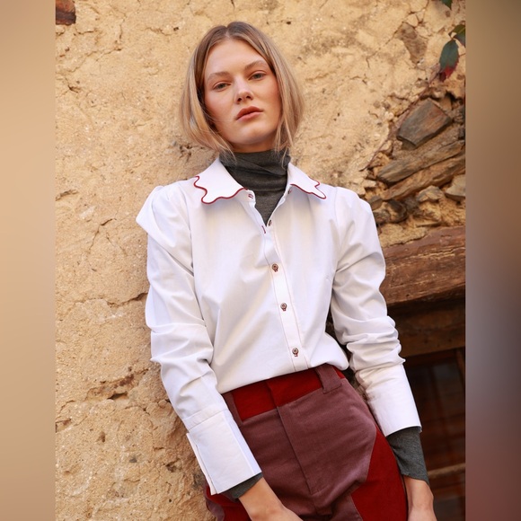 Sveti Stefan | white Poplin button up blouse - Picture 1 of 5